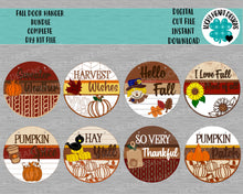 Load image into Gallery viewer, Fall Door Hanger Bundle Complete DIY KIT File SVG, Glowforge Sign, LuckyHeartDesignsCo
