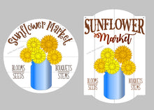 Load image into Gallery viewer, Sunflower Market Door Hanger Sign File SVG, Fall Glowforge, LuckyHeartDesignsCo
