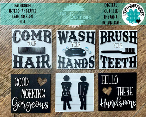 Bathroom Leaning Ladder File SVG, Glowforge Tiered Tray, LuckyHeartDesignsCo
