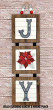 Load image into Gallery viewer, Poinsettia Interchangeable Leaning Sign File, Christmas, Holiday Glowforge, LuckyHeartDesignsCo
