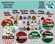 Load image into Gallery viewer, Holiday Door Hanger Bundle File SVG, Complete DIY KIT, Christmas Hanukkah Sign Glowforge, LuckyHeartDesignsCo
