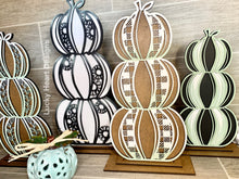 Load image into Gallery viewer, Stacking Pumpkins Four File SVG, Fall Decor Glowforge, LuckyHeartDesignsCo
