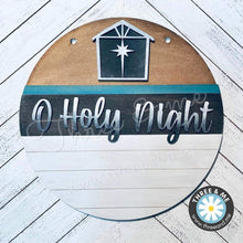 Load image into Gallery viewer, Christian Holiday Door Hanger Complete DIY KIT File SVG, Christmas Sign Glowforge, LuckyHeartDesignsCo

