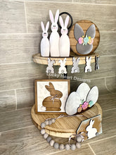 Load image into Gallery viewer, Farmhouse Bunny Easter Tiered Tray File SVG, Spring Glowforge Tier Tray, LuckyHeartDesignsCo
