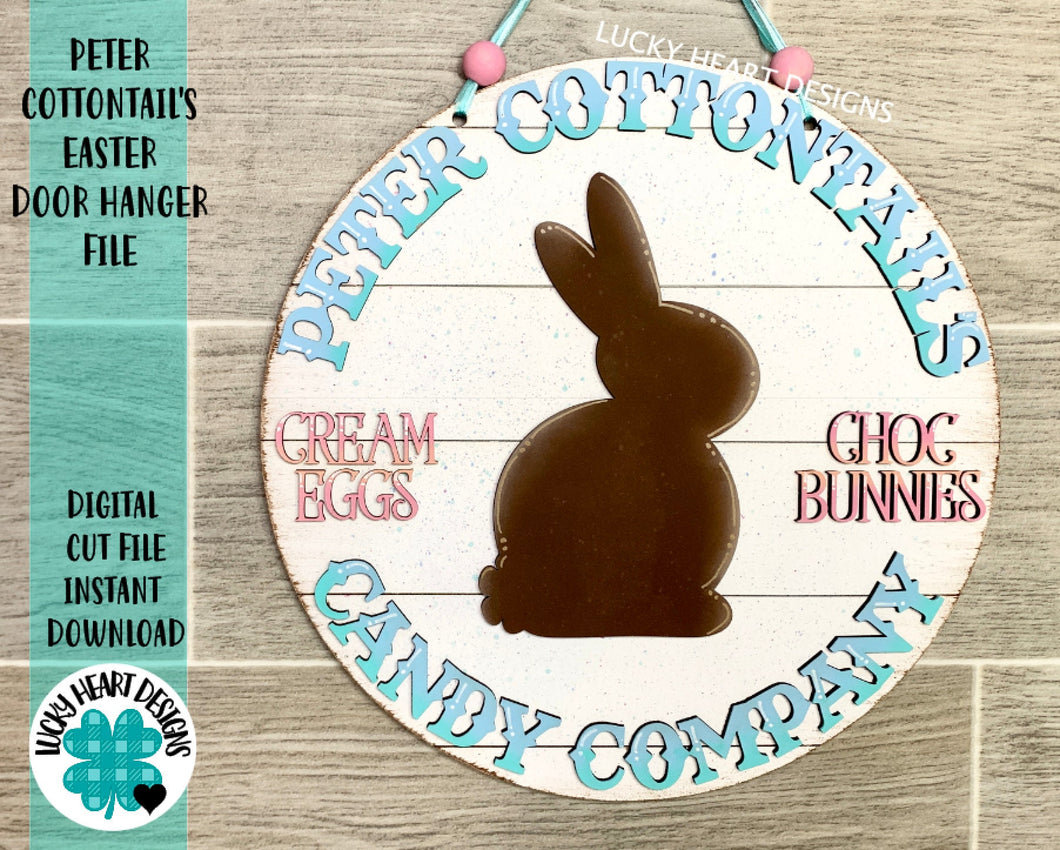 Peter Cottontail Candy Company Easter File SVG, glowforge, LuckyHeartDesignsCo