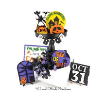 Load image into Gallery viewer, Halloween Tiered Tray File SVG, Glowforge Laser, LuckyHeartDesignsCo
