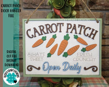 Load image into Gallery viewer, Carrot Patch Easter Sign DIY Kit File SVG, Glowforge decor
