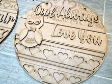 Load image into Gallery viewer, Valentines Day Door Hanger Complete DIY KIT File SVG, Glowforge, LuckyHeartDesignsCo
