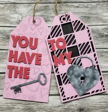 Load image into Gallery viewer, Valentine&#39;s Day Door Tag Door Hanger File SVG File, Glowforge, LuckyHeartDesignsCo
