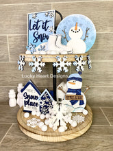 Load image into Gallery viewer, Snowman Winter Tiered Tray File SVG, Glowforge Tier Tray, LuckyHeartDesignsCo
