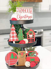 Load image into Gallery viewer, Farmhouse Christmas Tiered Tray File SVG, Holiday Truck Tier Tray Glowforge, LuckyHeartDesignsCo
