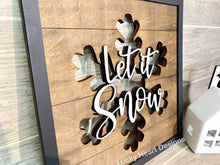 Load image into Gallery viewer, Let It Snow Snowflake Sign File SVG, Winter Glowforge, LuckyHeartDesignsCo

