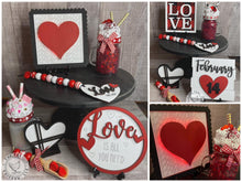 Load image into Gallery viewer, Valentines Day Tiered Tray File, SVG, Glowforge love decor tier tray
