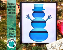 Load image into Gallery viewer, Shiplap Snowman Cutout Sign SVG File, Winter Glowforge, LuckyHeartDesignsCo
