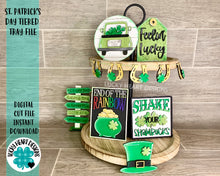 Load image into Gallery viewer, St. Patrick&#39;s Day Tiered Tray File SVG, Lucky Tier TrayGlowforge, LuckyHeartDesignsCo
