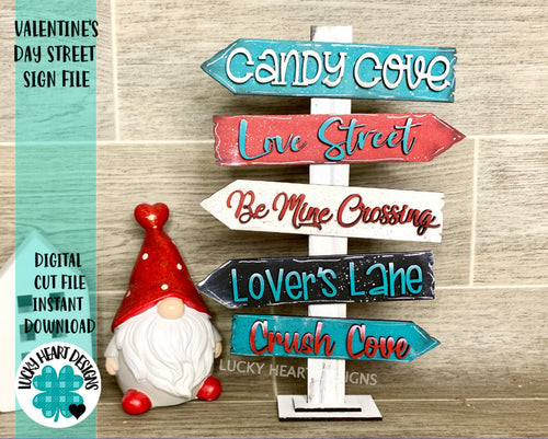 Valentine's Day Street Sign File SVG, Love Decor Glowforge, LuckyHeartDesignsCo