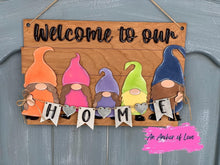Load image into Gallery viewer, Gnome Family Shiplap Sign File SVG, Glowforge, LuckyHeartDesignsCo
