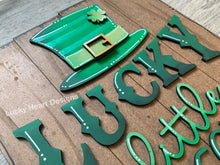 Load image into Gallery viewer, Lucky Little Leprechaun Door Hanger File SVG, Glowforge St. Patricks Day, luckyHeartDesignsCo
