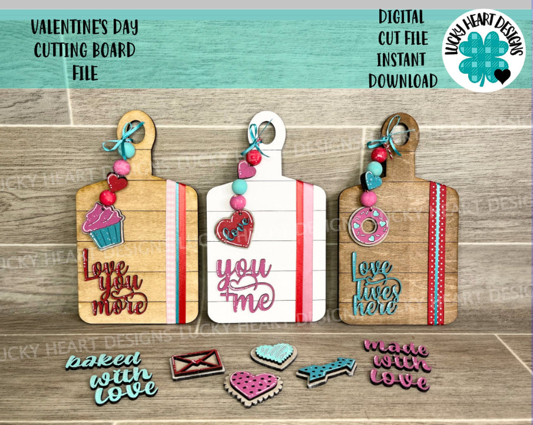 Valentine's Day Cutting board File SVG, Love Glowforge, LuckyHeartDesignsCO