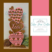 Load image into Gallery viewer, Stacking Hearts Love Valentines File SVG, Glowforge, LuckyHeartDesignsCo

