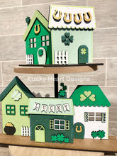 Load image into Gallery viewer, St. Patrick&#39;s Day Standing Houses File SVG, Glowforge, LuckyHeartDesignsCo
