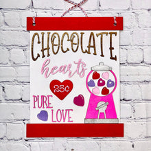 Load image into Gallery viewer, Chocolate Hearts Valentines Door Hanger File SVG, Glowforge, LuckyHeartDesignsCo
