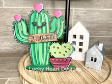 Load image into Gallery viewer, Cactus Standing Valentine&#39;s Day File SVG, Glowforge, LuckyHeartDesignsCo
