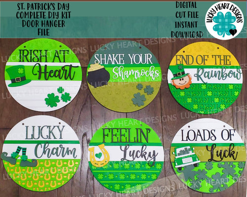 St. Patrick's Day Door Hanger Complete DIY KIT file SVG, Glowforge, LuckyHeartDesignsCo