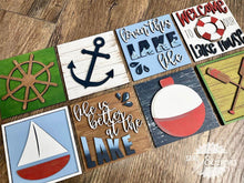 Load image into Gallery viewer, Lake House Nautical Interchangeable Leaning Sign File SVG, Glowforge, LuckyHeartDesignsCo
