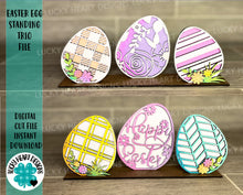 Load image into Gallery viewer, Standing Easter Egg Trio File, Glowforge, LuckyHeartDesignsCo
