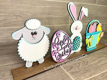Load image into Gallery viewer, Standing Easter Friends Scene File SVG, Glowforge, LuckyHeartDesignsCo
