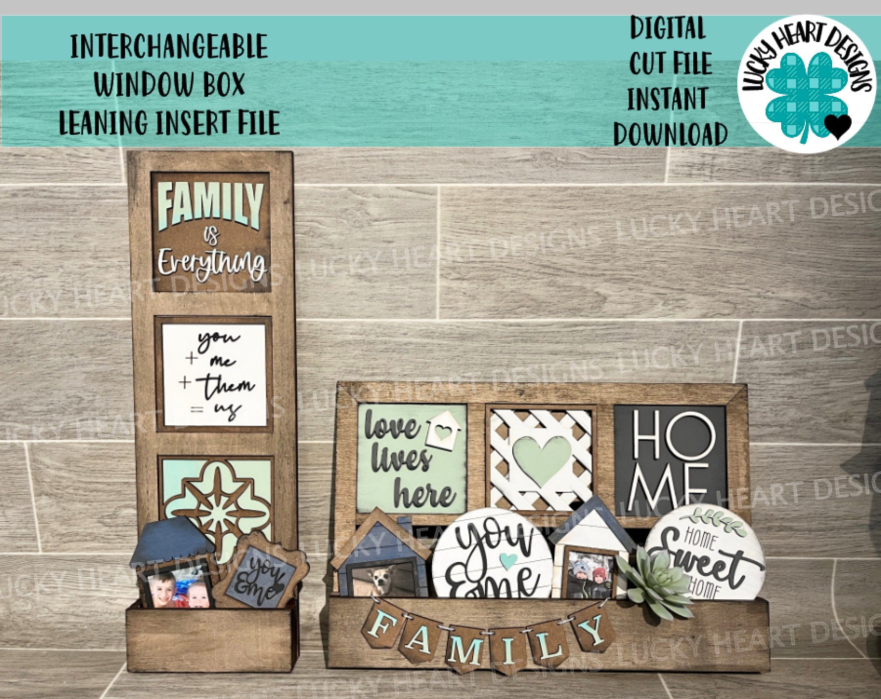 Interchangeable Window Box Leaning Insert Sign File SVG, Glowforge, Lu ...