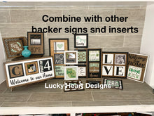 Load image into Gallery viewer, Simple Modern Interchangeable Leaning Sign File, Tiered Tray, Glowforge, LuckyHeartDesignsCo
