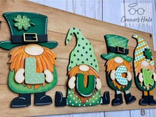 Load image into Gallery viewer, St. Patrick&#39;s Day Gnome Sign File SVG, Lucky Glowforge, LuckyHeartDesignsCo
