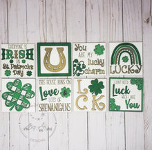 Load image into Gallery viewer, St. Patrick&#39;s Day Leaning Ladder File SVG, Glowforge Tiered Tray, LuckyHeartDesignsCo
