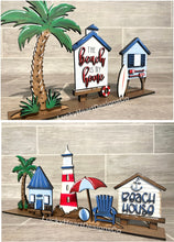 Load image into Gallery viewer, Summer Beach Standing Houses File SVG, Glowforge Lighthouse, LuckyHeartDesignsCo

