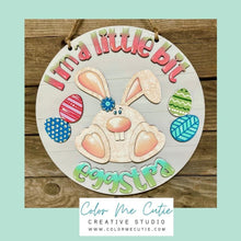 Load image into Gallery viewer, A Little Bit Eggstra Easter Door Hanger File SVG, Bunny Glowforge, LuckyHeartDesignsCo
