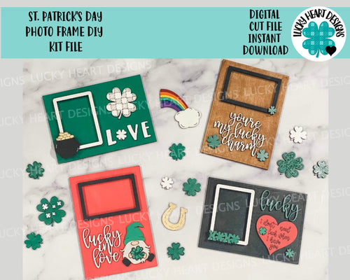 St Patricks Day Picture Frame Kit File SVG, Glowforge Craft