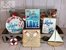 Load image into Gallery viewer, Lake House Tiered Tray File SVG, Glowforge Tier Tray
