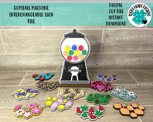 Gumball Machine Interchangeable File SVG, Glowforge, LuckyHeartDesignsCo