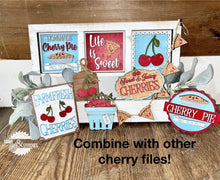 Load image into Gallery viewer, Cherry Pie Summer Tiered Tray File SVG, Fruit Tier Tray, Glowforge, LuckyHeartDesignsCo
