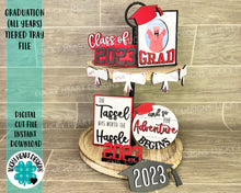 Load image into Gallery viewer, Graduation all year Tiered Tray File SVG, Glowforge, Tier Tray, LuckyHeartDesignsCo
