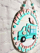 Load image into Gallery viewer, Ice Cream Truck Summer Door Hanger File SVG, Glowforge, LuckyHeartDesignsCo
