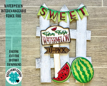 Load image into Gallery viewer, Watermelon Interchangeable Fence File SVG, Fruit Summer Glowforge, LuckyHeartDesignsCo
