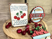 Load image into Gallery viewer, Cherry Pie Summer Tiered Tray File SVG, Fruit Tier Tray, Glowforge, LuckyHeartDesignsCo
