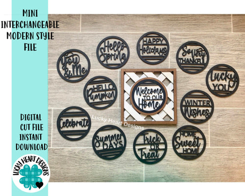 Interchangeable Modern Style File SVG, Glowforge Laser, Lattice Sign, LuckyHeartDesignsCo