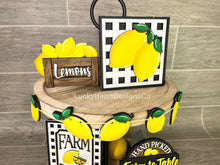 Load image into Gallery viewer, Lemon Summer Tiered Tray File SVG, Glowforge, Tier Tray Fruit, LuckyHeartDesignsCo
