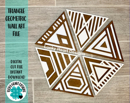 Triangle Geometric Wall Art File SVG, Glowforge Laser, LuckyHeartDesignsCo