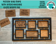 Load image into Gallery viewer, Modern Wall Frame With Interchangeable Quote Insert File SVG, Glowforge picture photo
