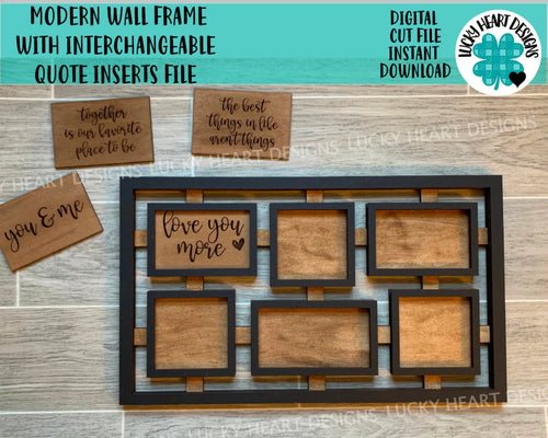 Modern Wall Frame With Interchangeable Quote Insert File SVG, Glowforge picture photo